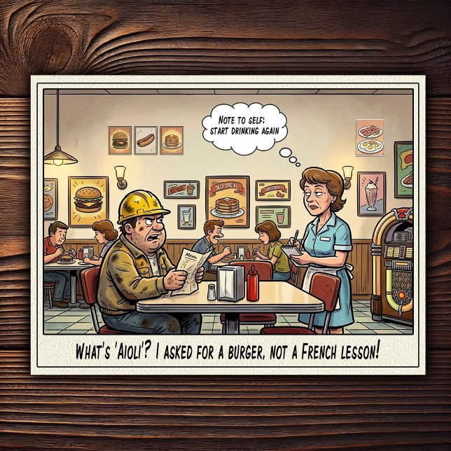 Funny Waitress Life Restaurant Humour  Postcard (Creator Uploaded)