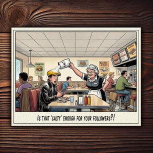 Funny Waitress Life Restaurant Humour  Postcard