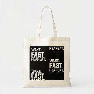 Funny Wake Fast Repeat Graphic Sarcastic  Tote Bag