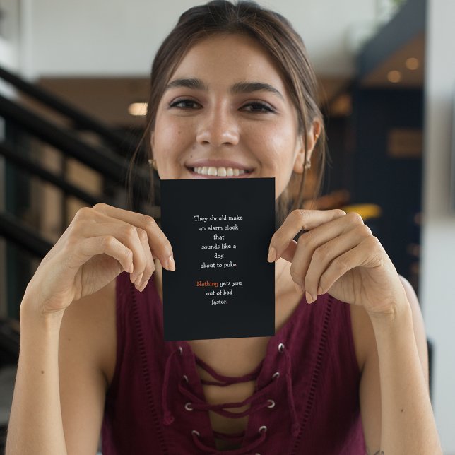 Funny Wake Up Dog Puke Alarm Clock Joke Humour LOL Holiday Card (Funny Wake Up Dog Puke Alarm Clock Joke Humor LOL Holiday Card)