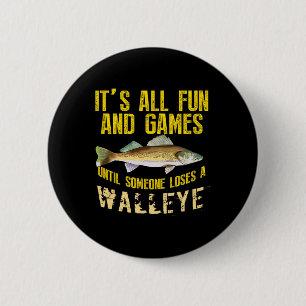 Funny Walleye Fishing Freshwater Fish Graphic Men 2 Inch Round Button