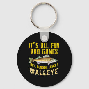Funny Walleye Fishing Freshwater Fish Graphic Men  Keychain