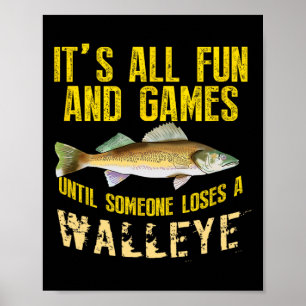 Funny Walleye Fishing Freshwater Fish Graphic Men  Poster