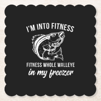 Funny Walleye Fishing Gift Walleye Fish Humour Fis Paper Coaster