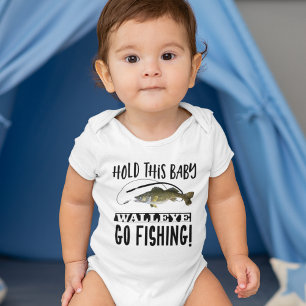 Funny Walleye Fishing Pun Hold This Baby Hilarious Bodysuit