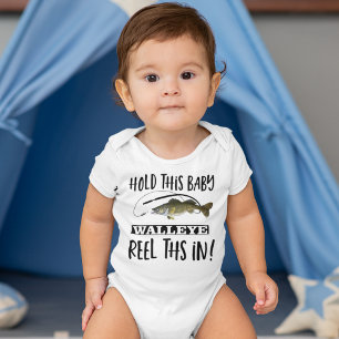 Funny Walleye Fishing Pun Reel Rod Hilarious Baby Bodysuit