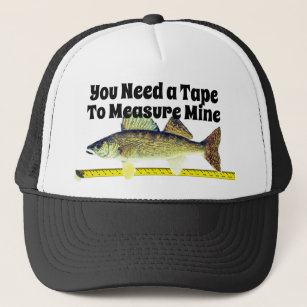 Funny Walleye Pike and Tape Measure Trucker Hat