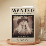 Funny Wanted Poster Husband Wife Happy Birthday Thank You Card<br><div class="desc">Retro,  vintage 1800s wanted poster funny happy birthday card with photo.  Personalize it with your own text and a photograph of the recipient.  Great for a husband or wife.</div>