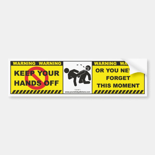 Funny Warning Bumper Sticker Decal Label A5 (Front)