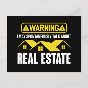 Funny Warning Real Estate Realtor Quote Postcard