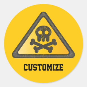 Funny Warning SignThunder_Cove Classic Round Sticker