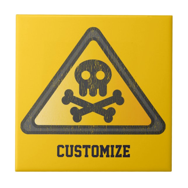 Funny Warning SignThunder_Cove Tile (Front)
