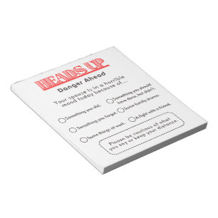 Funny Warning To Spouse  Notepad