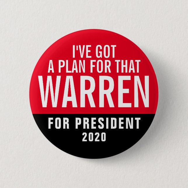Funny Warren for President 2020 2 Inch Round Button (Front)