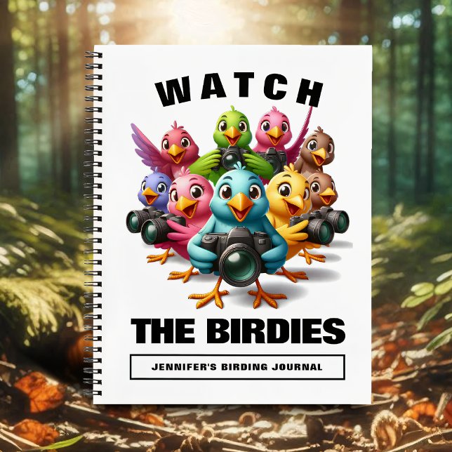 Funny Watch the Birdies Shutterbugs Birding Notebook (Watch the Birdies Birding Journal Cover Photo)