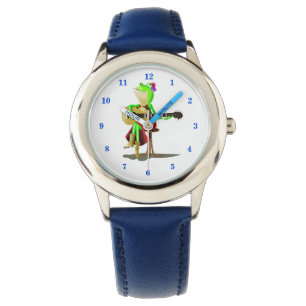 Funny Watch with Frog Playing Guitar