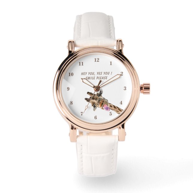 Funny Watch with Playful Giraffe - Smile (Front)