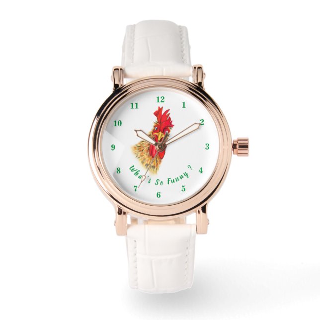 Funny Watch with Surprised Rooster (Front)