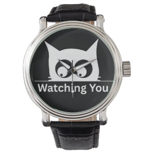 Funny Watching You Cat Cute Minimal Watch