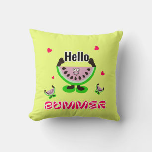 Funny watemelons throw pillow