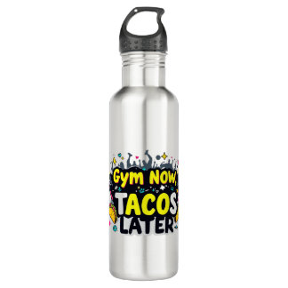 Funny Water Bottle – Fitness & Foodie Quote Design