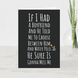 Funny Water Polo Cards For Her Women Girls