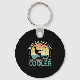 Funny water ski kid water sports water skiing keychain