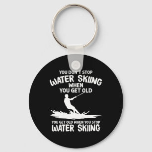 Funny Water Skiing Designs For Men Women Water Ski Keychain