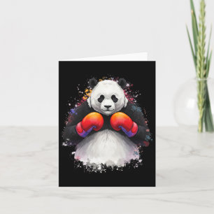Funny Watercolor Art Boxing Panda Boxer With Boxin Card