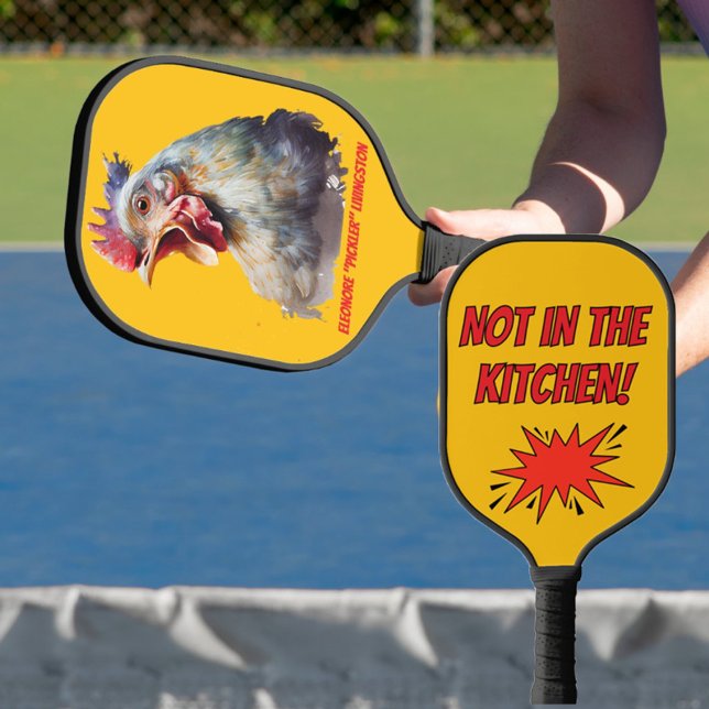 Funny Watercolor Chicken Personalized Pickleball Paddle (Creator Uploaded)