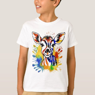 Funny watercolor colourful antelope T-Shirt