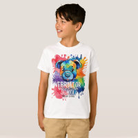 Funny watercolor colourful dog