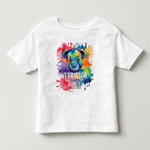 Funny watercolor colourful dog toddler t-shirt