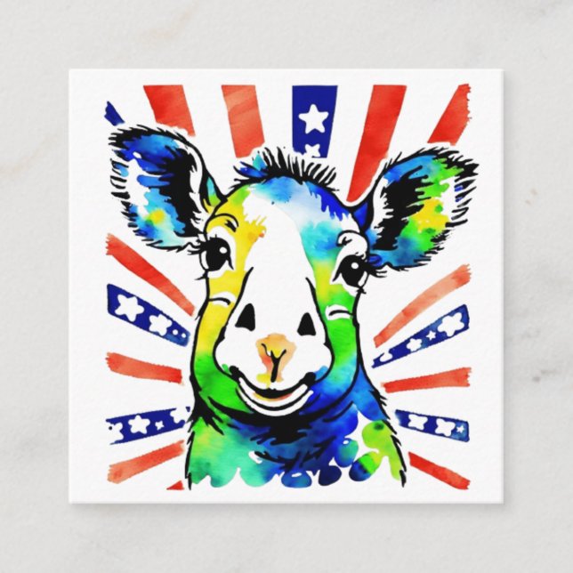 Funny watercolor colourful sheep enclosure card (Front)