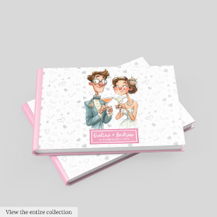 Funny Watercolor Guest Book Quirky Wedding Couple