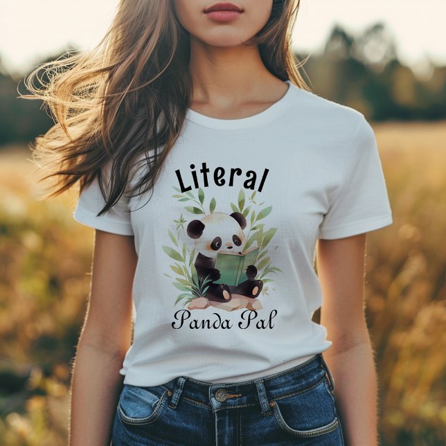 Funny Watercolor Panda Reading A Book  T-Shirt (Creator Uploaded)