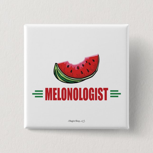 Funny Watermelon 2 Inch Square Button (Front)