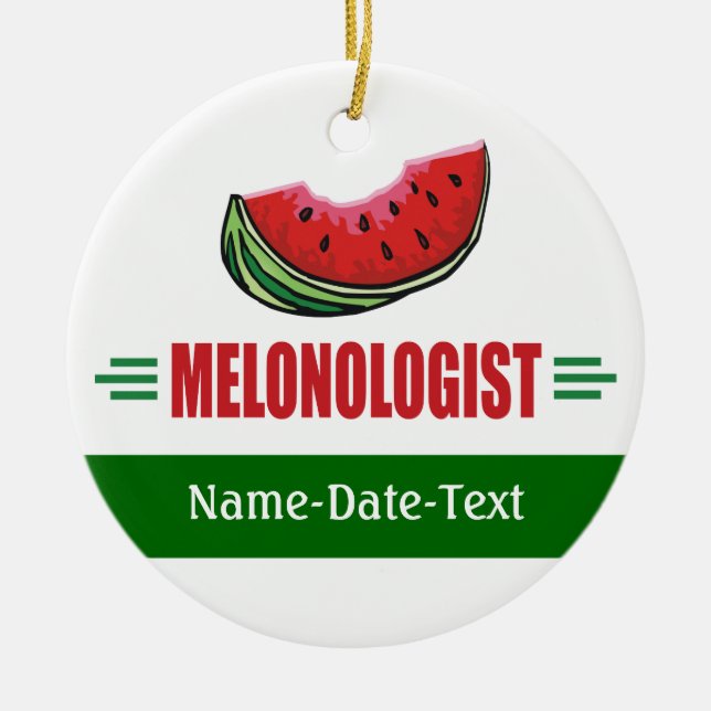 Funny Watermelon Ceramic Ornament (Front)