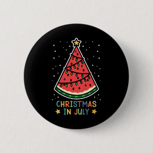 Funny Watermelon Christmas In July Women Men 2 Inch Round Button