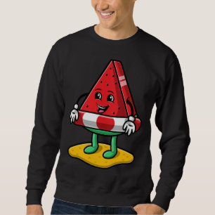 Funny Watermelon Floater Trendy Fruit Lover Summer Sweatshirt