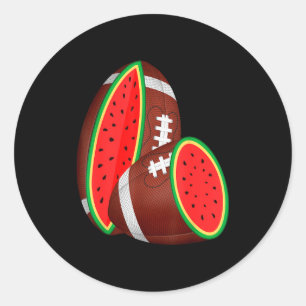Funny watermelon football ball tropical melon classic round sticker