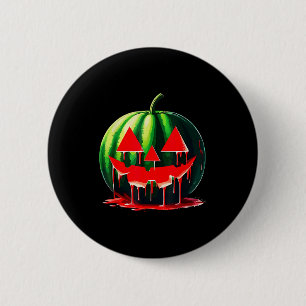 Funny Watermelon Jack O Lantern Soky Dripng Fruit  2 Inch Round Button