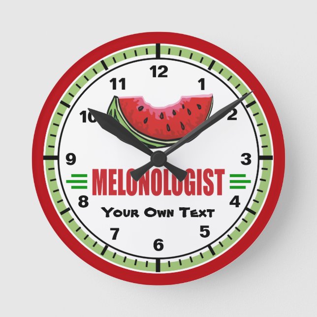 Funny Watermelon Lover's Round Clock (Front)