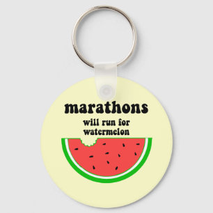 Funny watermelon marathon keychain