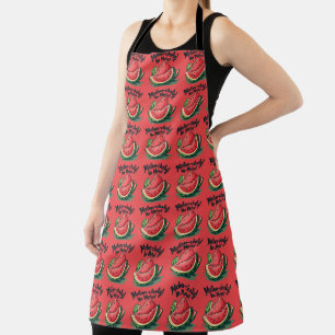 Funny Watermelon Pun "Melon-choly No More"  Apron