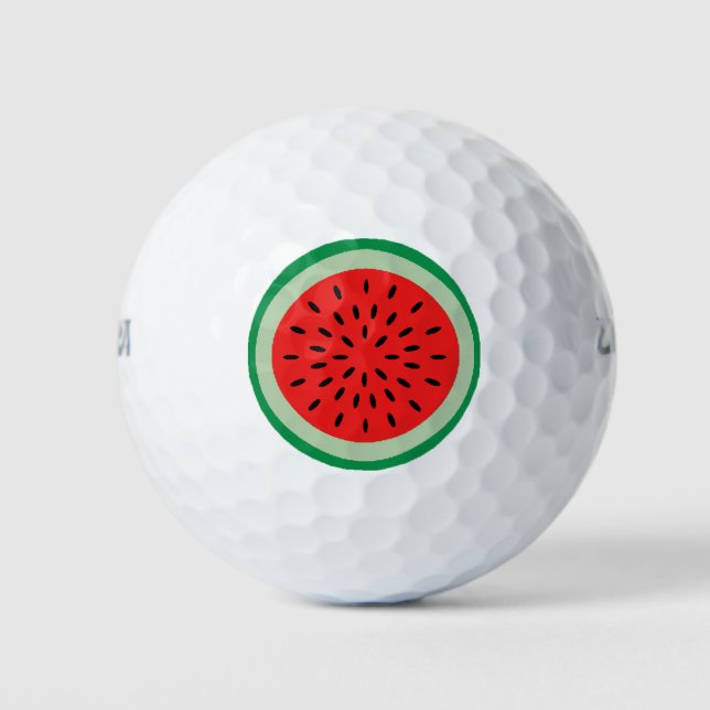 Funny Watermelon Round Slice Golf Balls (Front)