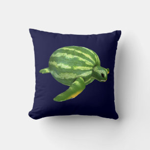 Funny Watermelon Seaturtle Throw Pillow