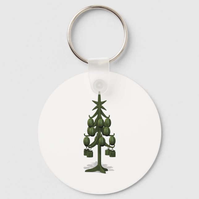 Funny Watermelons Christmas Tree Keychain (Front)