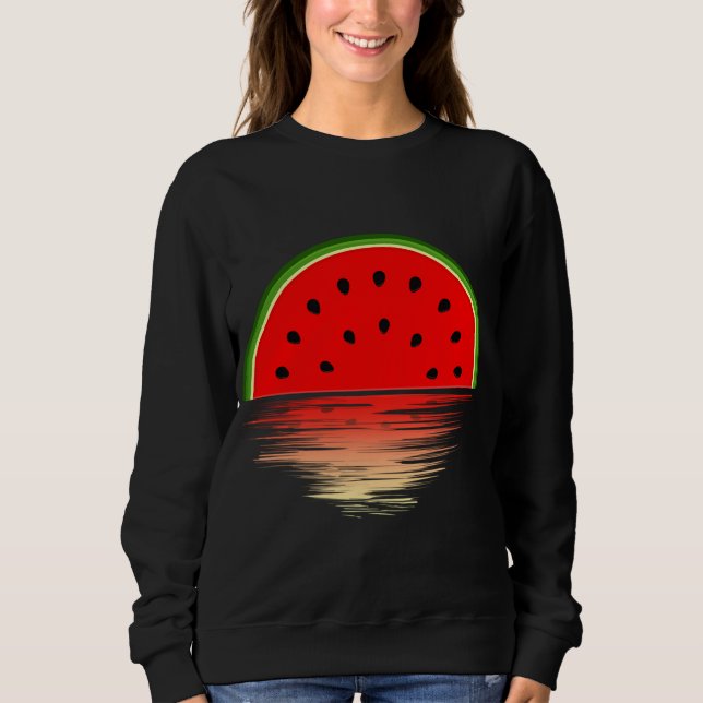 Funny Watermelons Melons Tropical Fruit Sunset Sum Sweatshirt (Front)