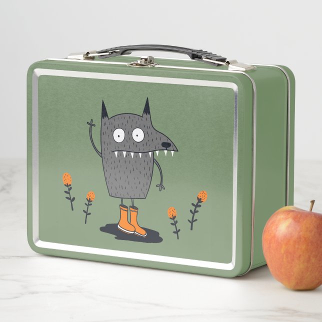 Funny Waving Monster Metal Lunch Box (In Situ)